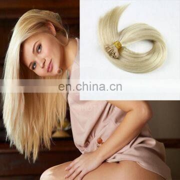 100 Full cuticle virgin brazilian hair keratin tip human hair 6A keratin flat tip hair extension