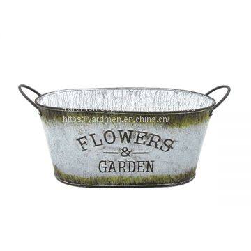 2018 Europe Style Design Galvanized Finish Metal Flower Pot Container photo-2
