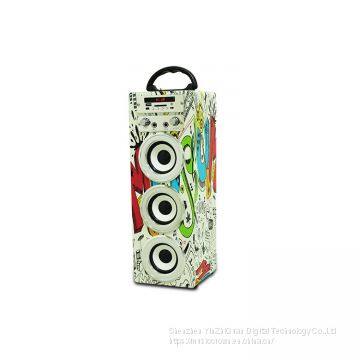 New Style Graffiti Wooden Bluetooth Speaker Portable Outdoor Wireless Speaker