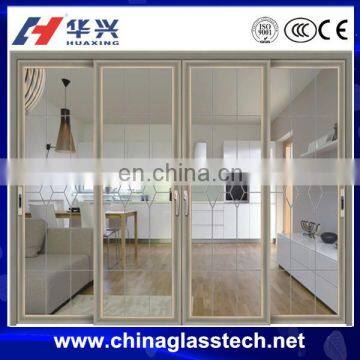 CE heat insulation aluminium profile commercial double glass doors