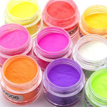 The new fashion acrylic powder colors nail organic dipping powder for nail glow in dark powder