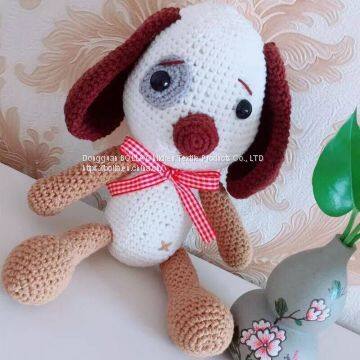Wholesales Baby Crochet Aaimal Toys 100% Handmade Knitted Bunny Dog Bear Toy photo-4