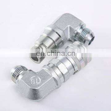 90 Degree Flat Face Free Fit Steel new quick release coupling  3/8''  male and female Thread