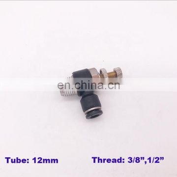 10pcs a lot air cylinder throttle flow pneumatic control valve PT 3/8 1/2 inch 12mm pu fitting SC12-03/04 quick hose connector