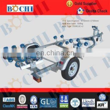 Single Axle 550Kg Load Hot Galvanized Inflatable Boat Trailer photo-2