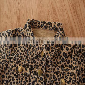 RTS Girl Baby Demin Coat Fashion Jacket Kid Cheetah Print Tops photo-5
