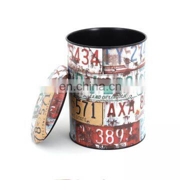 Customized Home Furniture Small Size Round StorageMetal Bins Indoor Kitchen Compost Bin PVC Printing photo-4