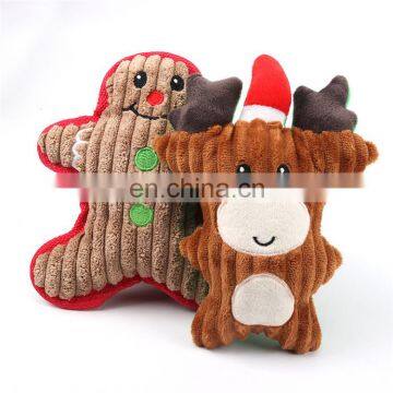Interactive Cute Cartoon Molar Bite Resistant Simple Pet Plush Squeaky Toys Christmas for Dogs photo-7