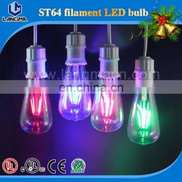 Colorful Lights Decorate Christmas Tree Red Green Blue 3w/4w/5w St64 Led Filament Bulb photo-2