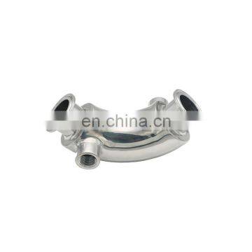 Sanitary Stainless Steel 304 Clamped 90 Degree Heat Jacketed Elbow Tube Fitting photo-2