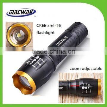 Aluminum Strong Bright t6 zoom led flashlight torch