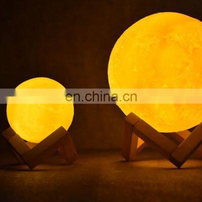 Christmas Gift 3 Color Night Light LED 3D Printing Moon Lamp With Usb Charging Creative Holiday Decor Lamp photo-4