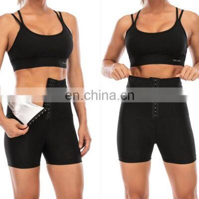 Women Shaper Slimming Compression Pants Breathable Hooks Hot Sauna Sweat Waist Trainer Leggings