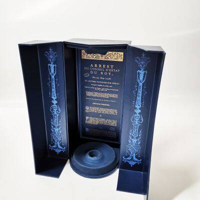 Customizable Fashion Printing Unilateral Opening & Closing Texture Paper Wine Box Red Wine Gift Box photo-3