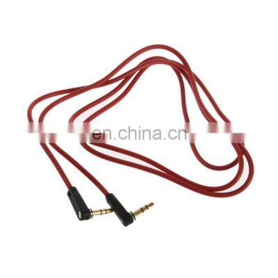 L 90 Degree Plug Noodle Shape Car Audio Aux 3.5mm USB Cable Male To Male Earphone Upgrade Audio Video Cable