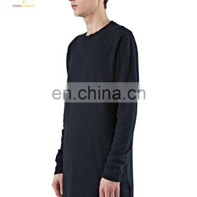 Men Knitted Cashmere Jumper Sweaters Black Cashmere Wool Pullover photo-2