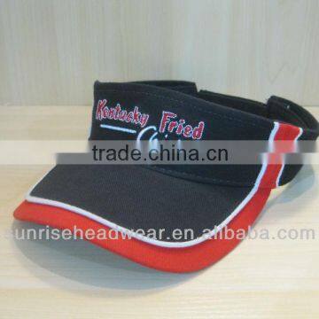custom piping sun visor