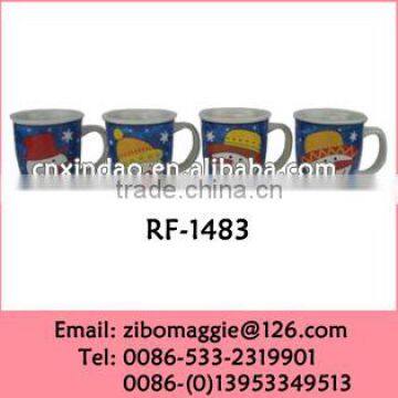 Personalized Wholesale Porcelain Beer Mug Promotional with X'mas Printing Made In China