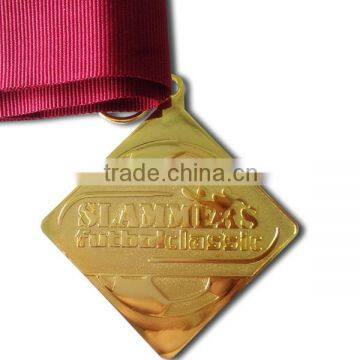 High quality hot sale cheap metal award medal with customized ribbon