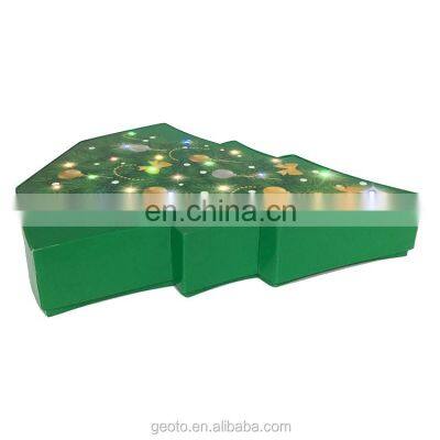 Christmas Tree Shaped Paper Cardboard Chocolate Gift Box With Light photo-4