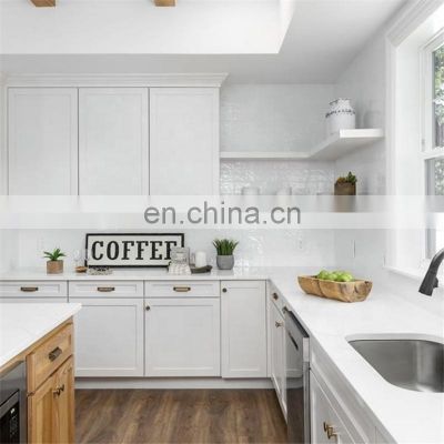 Matt Lacquer Modern Wood Kitchen Furniture Marble Top Kitchen Cabinets