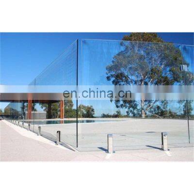 Modern balcony stainless steel frameless glass balcony railing balustrade spigot topless glass railing