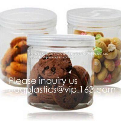 Pet Plastic Bottle Container for Candy Cookies Food Packaging,250ml 500ml PET Plastic Container Bottle Jar f photo-2