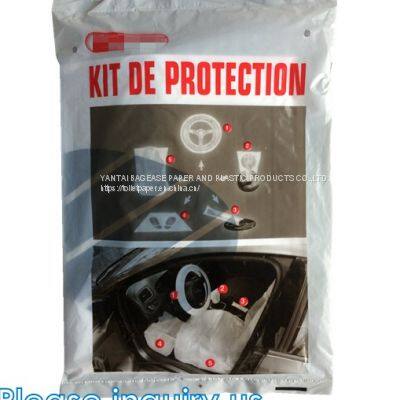 Disposable Car Interior Protection Set, Seat, Hand Brake, Gear Stick, Steering Wheel Protective, Car Foot Mat photo-5