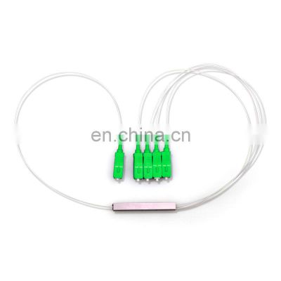 1x4 Way Mini Stainless Steel Tube Type PLC Splitter with SC APC Connector