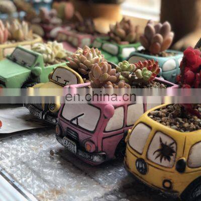 Decorative Plant Custom Planter Truck Concrete Pots Fun Mini Wholesale Outdoor Creative Flower Pot