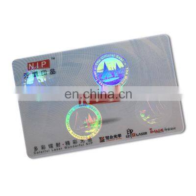 84*52mm Transparent Hologram Lamination Overlay for IDs