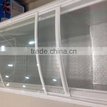 Grey Door Frame Curved Glass Door Chest Freezers photo-3