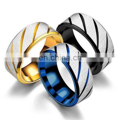 Fashion Gold Wave Pattern Wedding Infinity Ring Titanium Steel Couple Rings Men and Women Engagement Jewelry Gifts