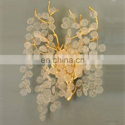 Modern Fancy Wall Light Fixture Golden Tree Branch Wall Sconce Lamp Indoor Decorative Lighting