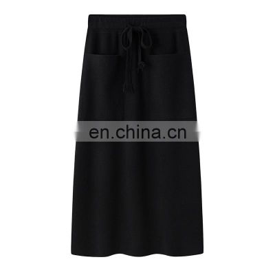 2024 Custom 100% Cashmere Skirt Ladies' Straight Skirt with Yarn Dyed Technics Spring Autumn Collection OEM Available