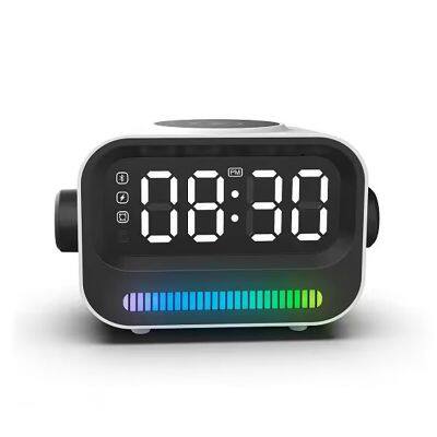 Top Fashion Dual Alarm Clock Radio Led Light Portable Bluetooth Speaker photo-2