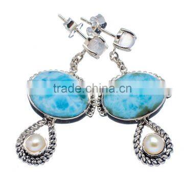 LARIMAR 925 STERLING SILVER EARRINGS ,925 STERLING SILVER JEWELRY WHOLE SALE,JEWELRY EXPORTER EARRINGS