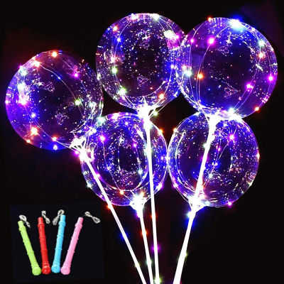 Wholesale Inflatable Wide Mouth Clear Led Bobo Bubble Transparent Light Up Bobo Balloons and Flashing Led With Sticks photo-2