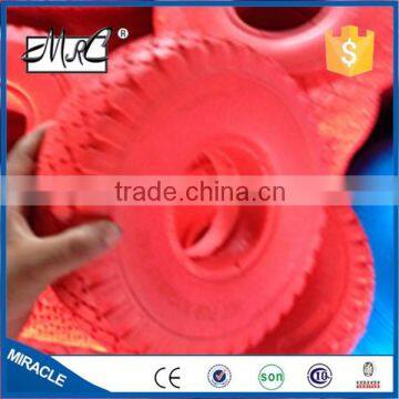 Heavy Duty Small Solid Flat Free Wheelbarrow Wheel PU Foam Wagon Wheel 260x85 3.00-4 photo-3
