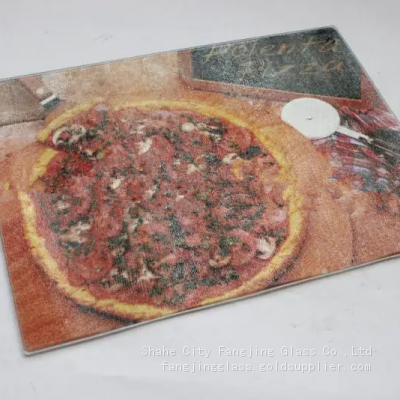 Glass Chopping Board 40x30cm : Glass Worktop Saver for Kitchens - Durable, Hygienic, Heat-Proof, Easy-Clean - Woven Textured Design