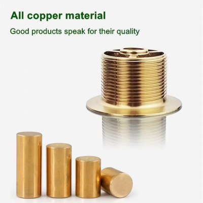 Modern G1 1/4 G Brass Main Body Bathroom Accessory Push Pop-up Basin Waste Sink Drain Overflow Tile Insert Made Brass Silicone photo-2