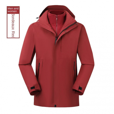New Men's and Women's Outdoor Leisure Three in One Waterproof and Windproof Jacket Two-piece Set for Autumn and Winter