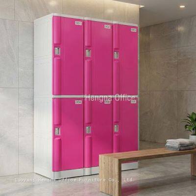 ABS Plastic School Lockers for High School Corridor, Rust-proof & Impact Resistant, 3-Tier Modular Student Storage With Safety Round Corner