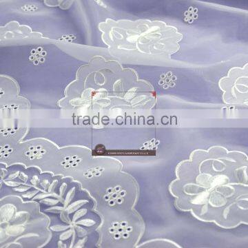 Factory Specializing Made 100%poly Flower Printing Chiffon Flower Laser Embroidery Lace Fabric for Girl Dress photo-5