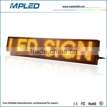 High quality 8"x40"Waterproof outdoor LED sign cheap P10 SMD single orange color LED display