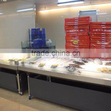 APEX stainless steel with glass case refrigerated fish display table