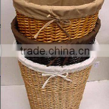 Split willow laundry hamper with cut-out handle,wicker laundry basket,large storage basket