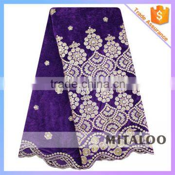 Mitaloo VL0017 Wholesale African Velvet Smooth Scholl Lace Fabric
