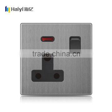 Alibaba Online Shopping UK Standard stainless Steel Panel 1 Gang 15A Switched Socket