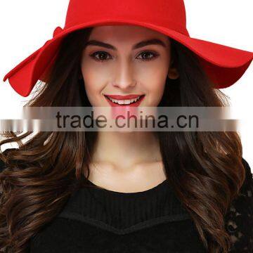 Wholesale Fashion Ladies Women Wide Brim Floppy Wool Felt Hat Quality Choice photo-2